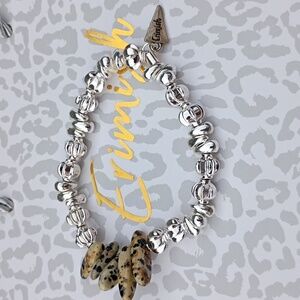 Erimish Silver Black Charm Bracelet